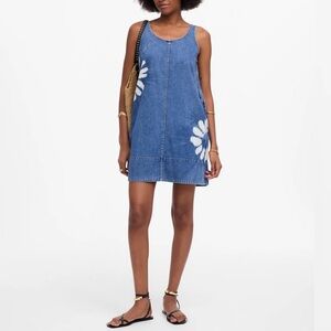 Madewell Shibori Denim Scoopneck Mini Dress EUC Large